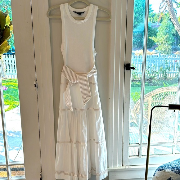 VERONICA BEARD Austyn White Tank Cotton Blend Dress (XS) - Picture 5 of 9